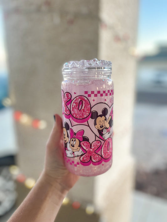 Heart Mouses snow globe tumbler - acrylic