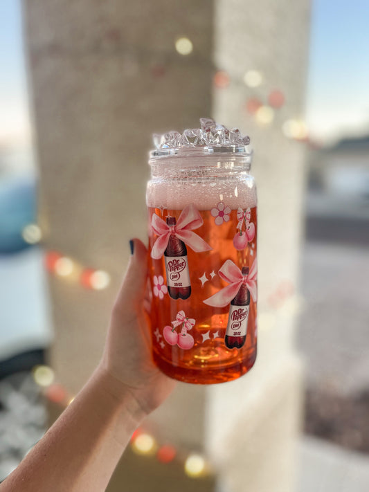 Cherry Dr. Pepper snow globe tumbler - acrylic