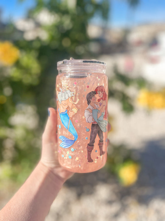 Ariel Mermaid snow globe tumbler - plastic