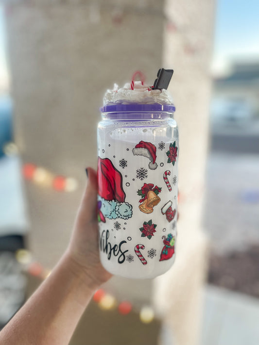 Christmas Milk snow globe tumbler - glass