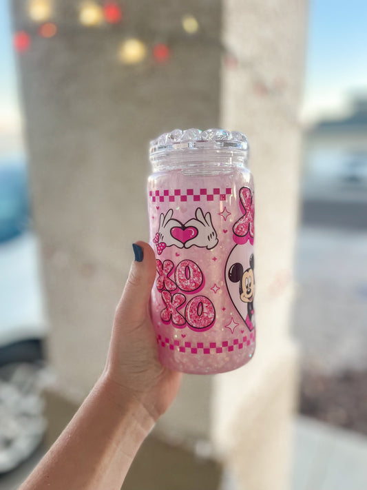 Heart Mouses snow globe tumbler - acrylic