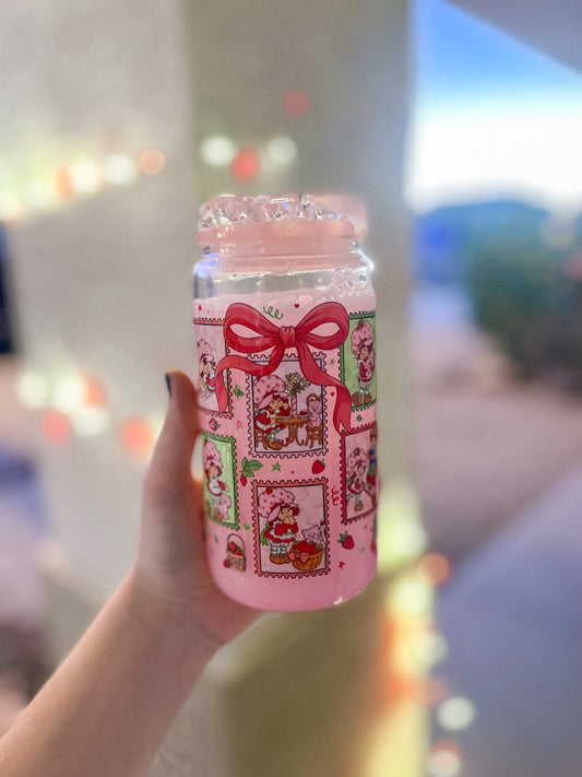 Strawberry Shortcake snow globe tumbler - glass