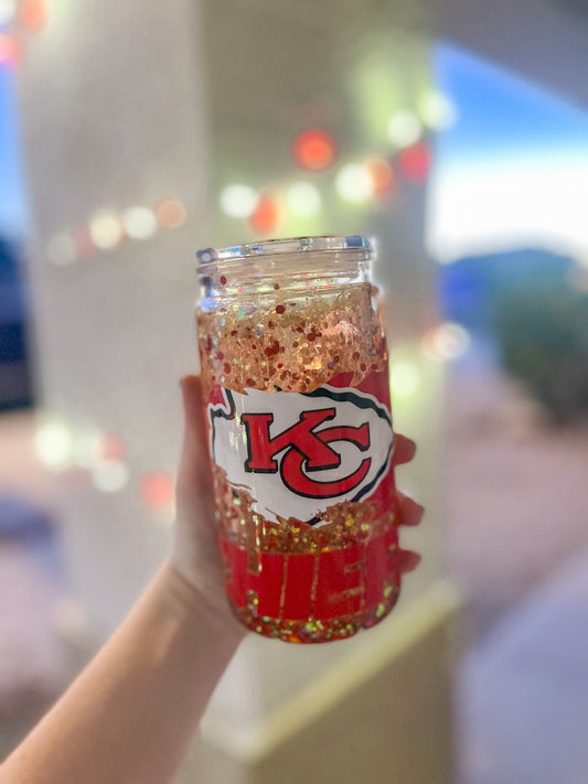 KC Chiefs snow globe tumbler - acrylic