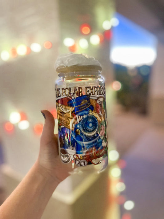 Polar Express (faux whipped cream) regular tumbler - glass