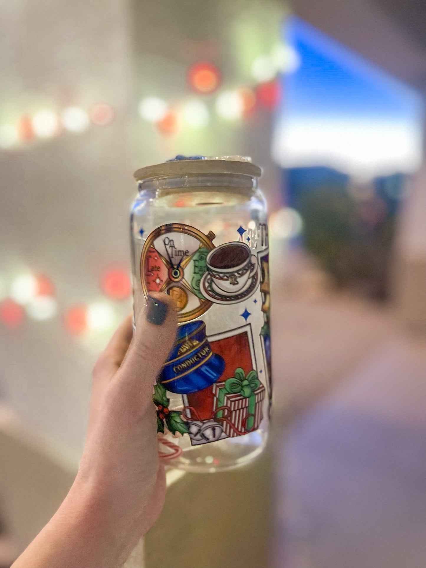 Polar Express (snow flakes) regular tumbler - glass