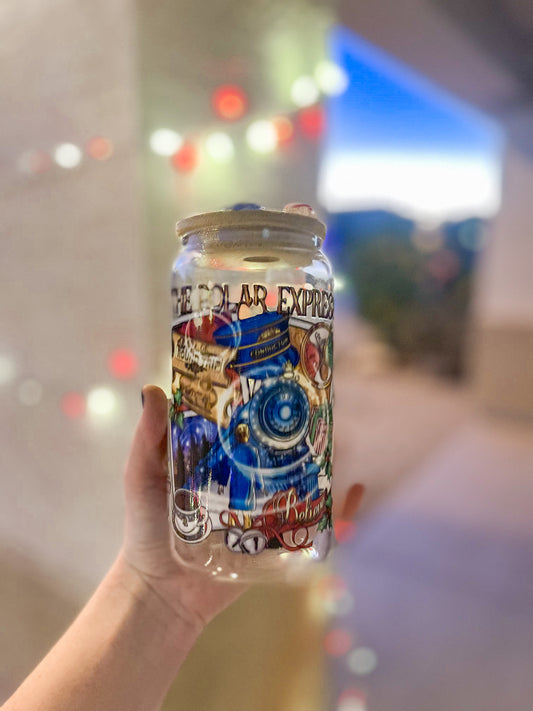 Polar Express (snow flakes) regular tumbler - glass