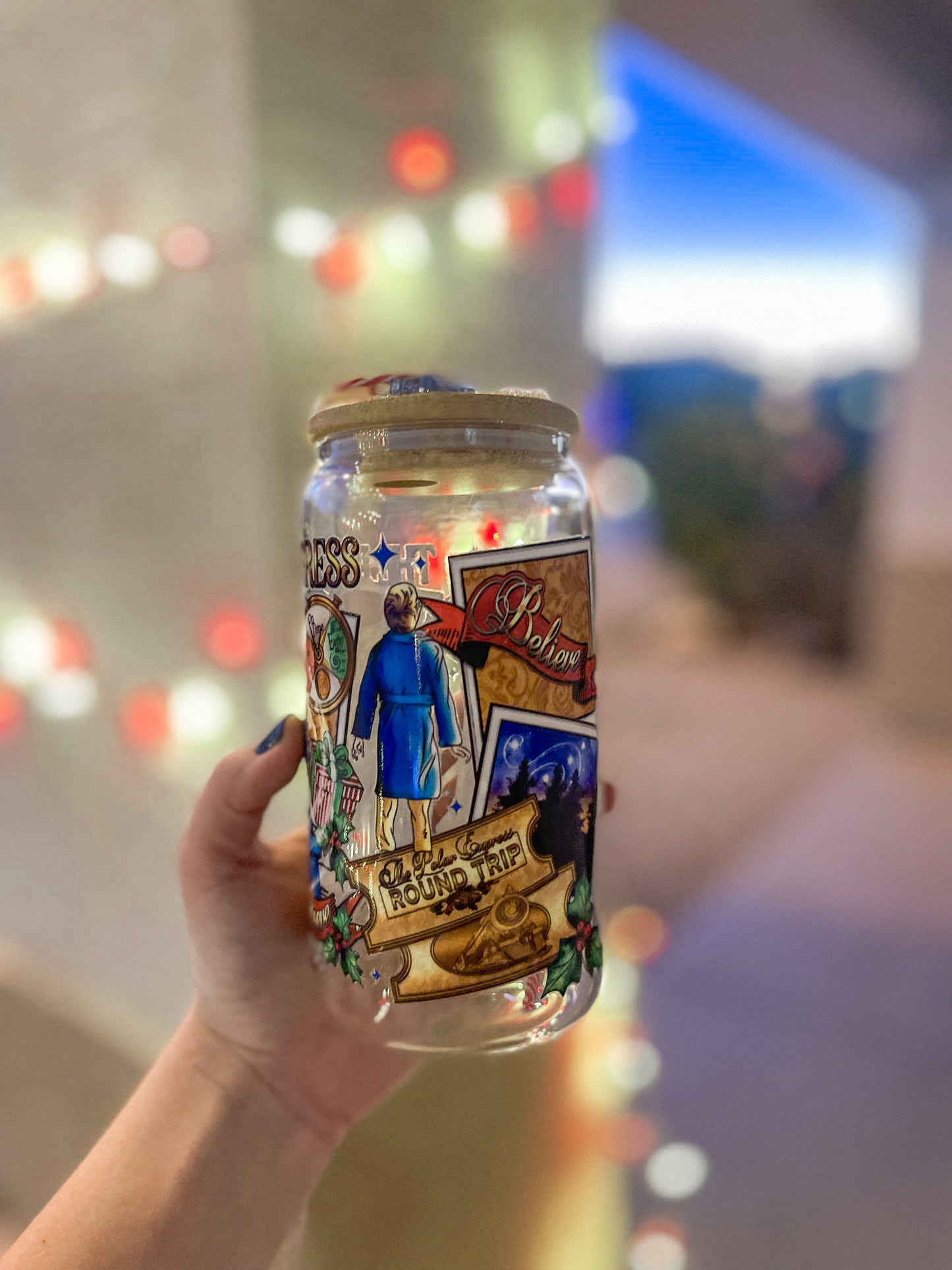 Polar Express (snow flakes) regular tumbler - glass