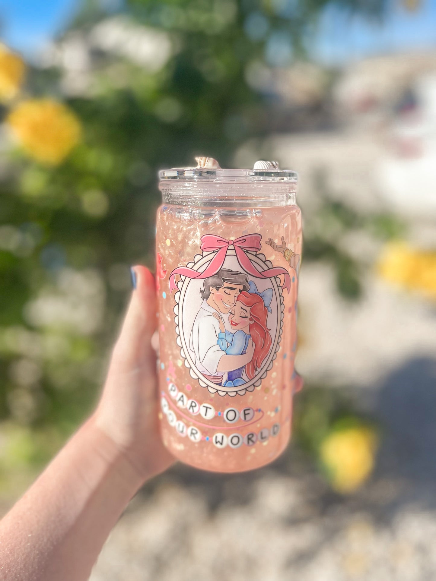 Ariel Mermaid snow globe tumbler - plastic