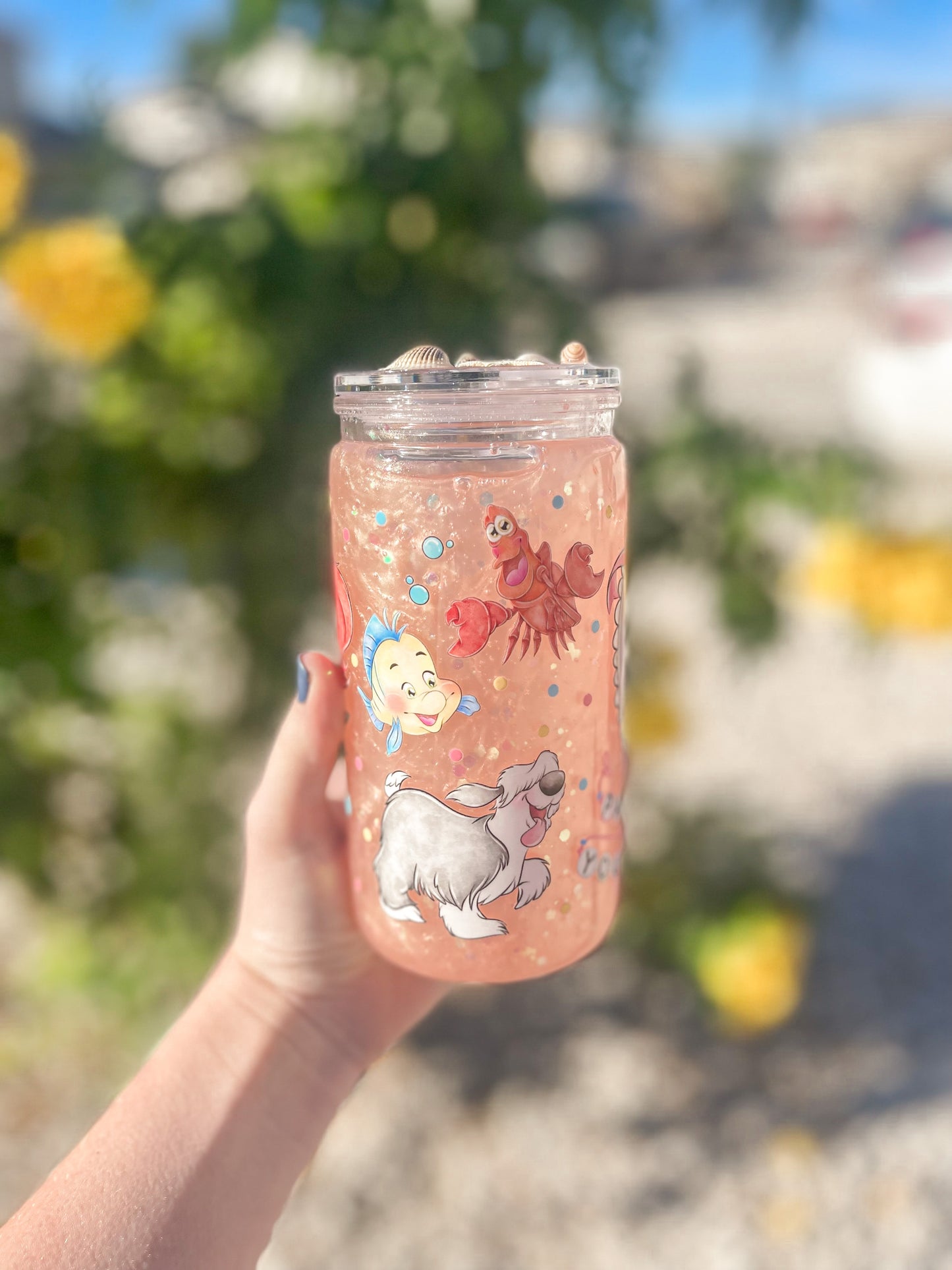 Ariel Mermaid snow globe tumbler - plastic