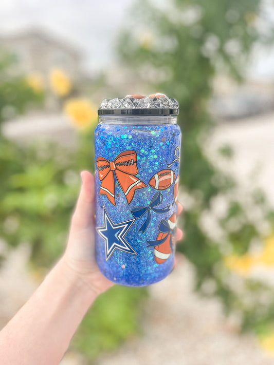 Dallas Cowboy snow globe tumbler - glass