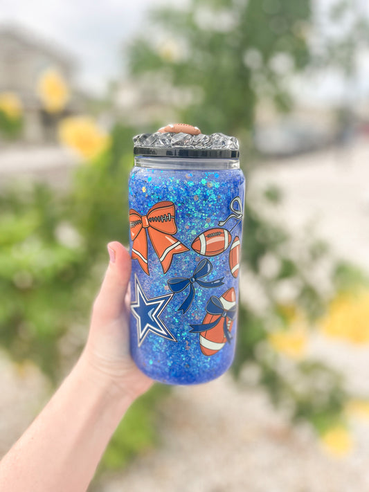 Dallas Cowboy snow globe tumbler - glass