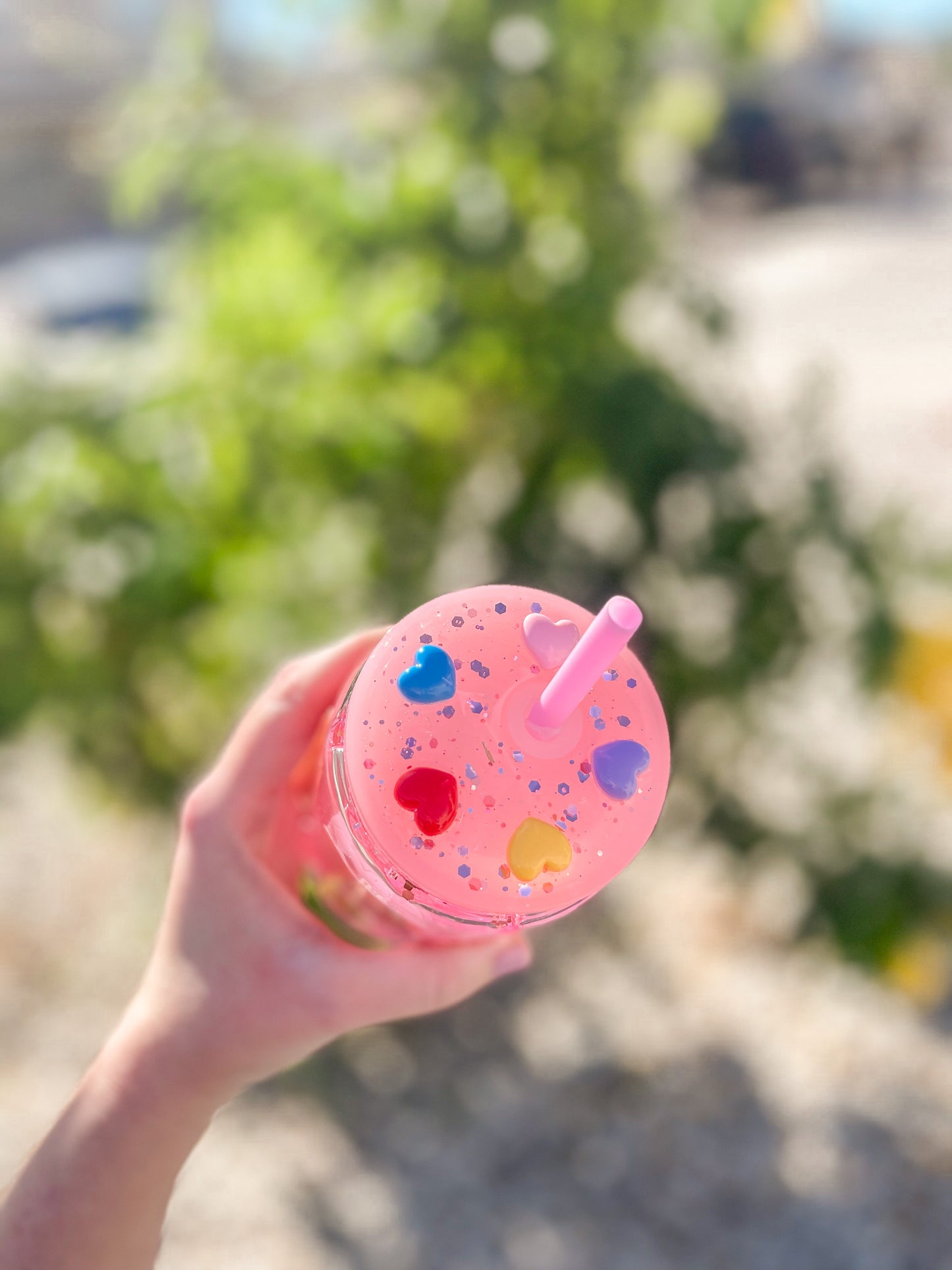 V-Day Pooh snow globe tumbler - glass